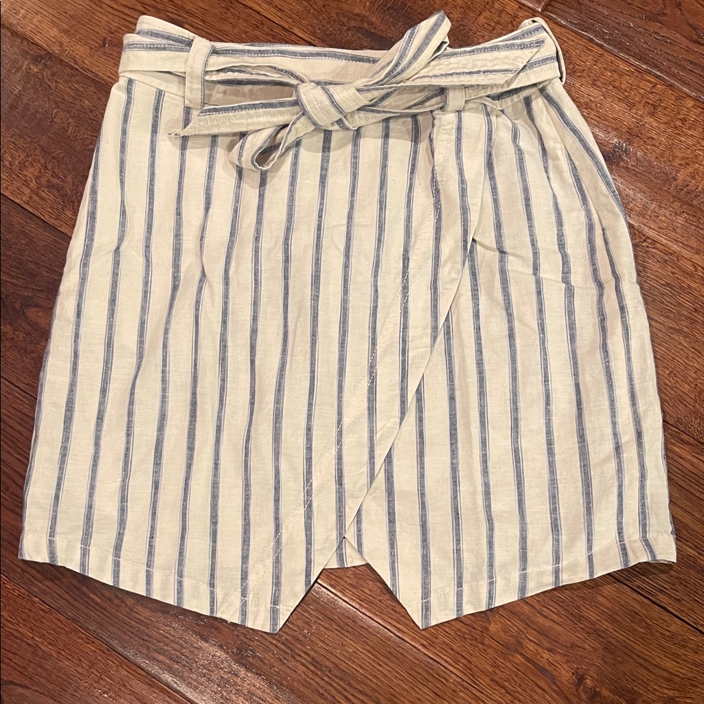 Madewell Blue And Cream Striped Mini Skirt